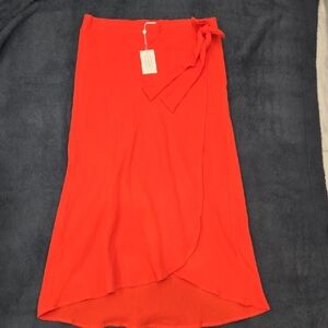 Mud Pie Vibrant Orange High Low Skirt